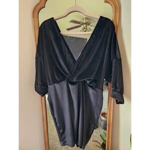 Boohoo Velvet Off The Shoulder Wrap Dress Size 16